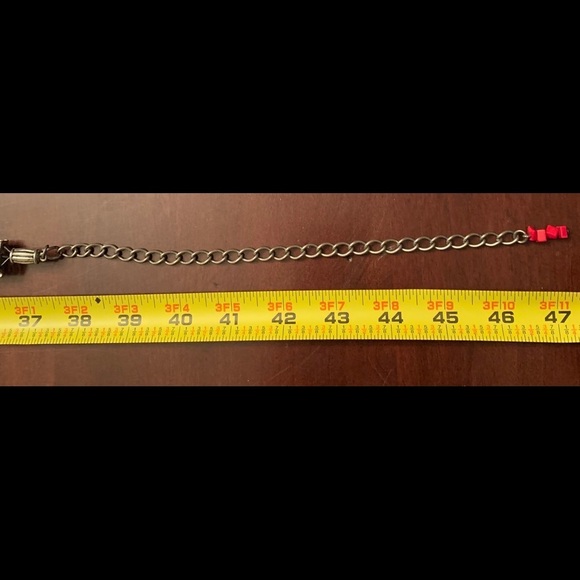 Vintage belt silver toned discs red beads black cords EUC - Picture 9 of 10